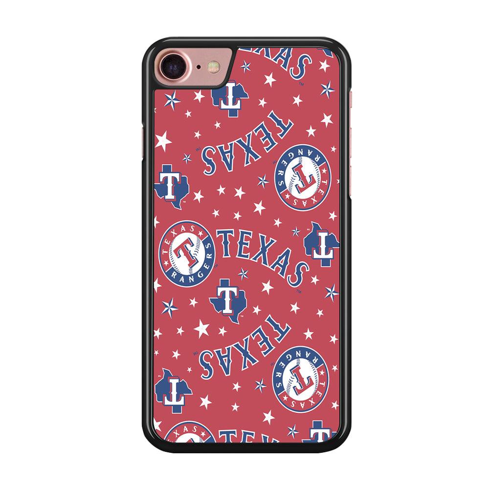 Baseball Texas Rangers MLB 001 iPhone 8 Case-Rubber / Black (2D Case)-Xtracase