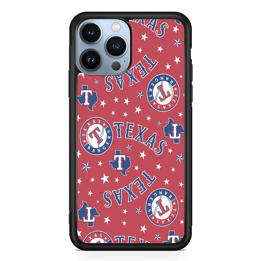 Baseball Texas Rangers MLB 001 iPhone 13 Pro Case-Rubber / Black (2D Case)-Xtracase