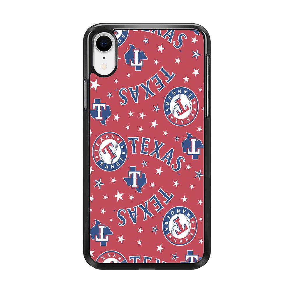 Baseball Texas Rangers MLB 001 iPhone XR Case-Rubber / Black (2D Case)-Xtracase