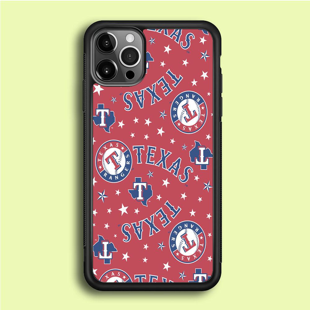 Baseball Texas Rangers MLB 001 iPhone 12 Pro Case-Rubber / Black (2D Case)-Xtracase
