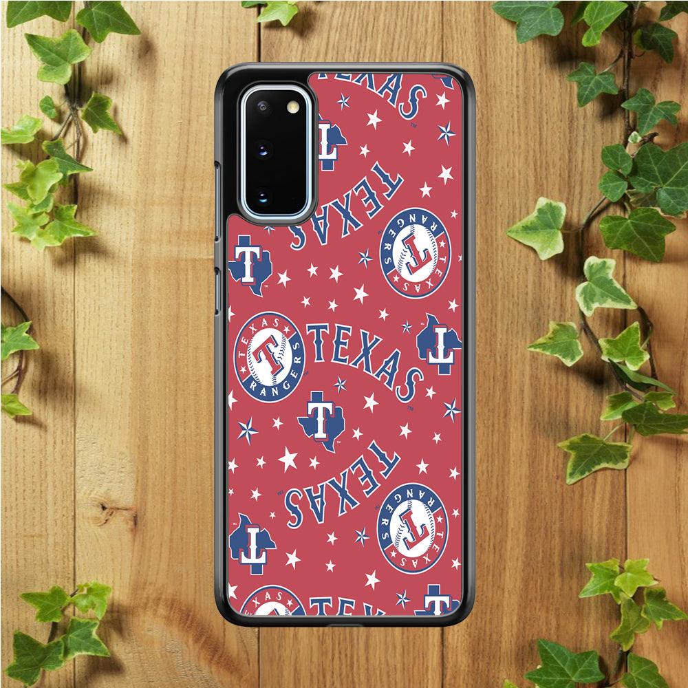 Baseball Texas Rangers MLB 001 Samsung Galaxy S20 Case-Rubber / White (2D Case)-Xtracase