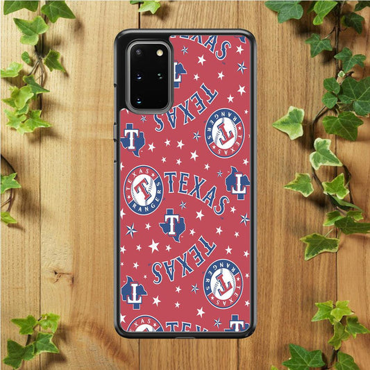 Baseball Texas Rangers MLB 001 Samsung Galaxy S20 Plus Case-Rubber / White (2D Case)-Xtracase
