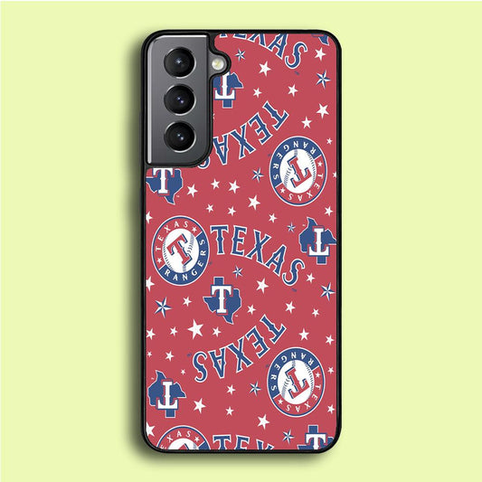 Baseball Texas Rangers MLB 001 Samsung Galaxy S21 Case-Rubber / White (2D Case)-Xtracase