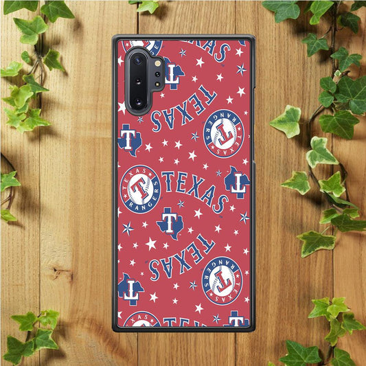 Baseball Texas Rangers MLB 001 Samsung Galaxy Note 10 Plus Case-Rubber / White (2D Case)-Xtracase