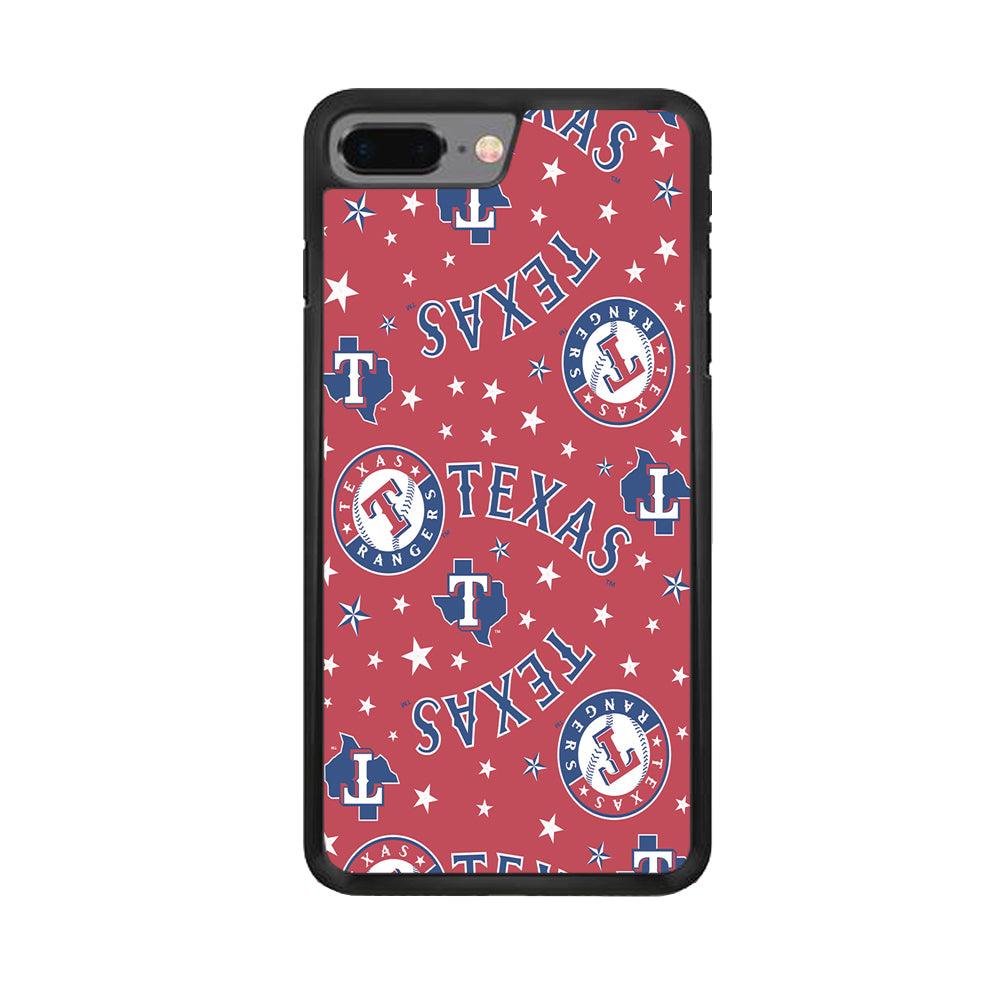 Baseball Texas Rangers MLB 001 iPhone 7 Plus Case-Rubber / Black (2D Case)-Xtracase