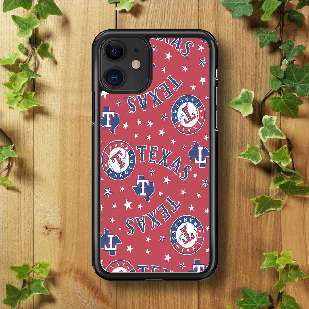 Baseball Texas Rangers MLB 001 iPhone 11 Case-Rubber / Black (2D Case)-Xtracase