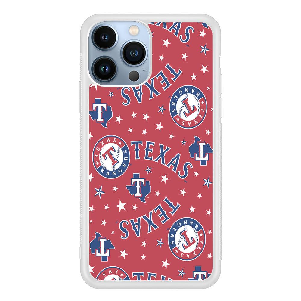 Baseball Texas Rangers MLB 001 iPhone 13 Pro Case-Rubber / White (2D Case)-Xtracase