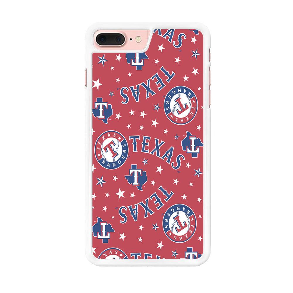 Baseball Texas Rangers MLB 001 iPhone 7 Plus Case-Rubber / White (2D Case)-Xtracase