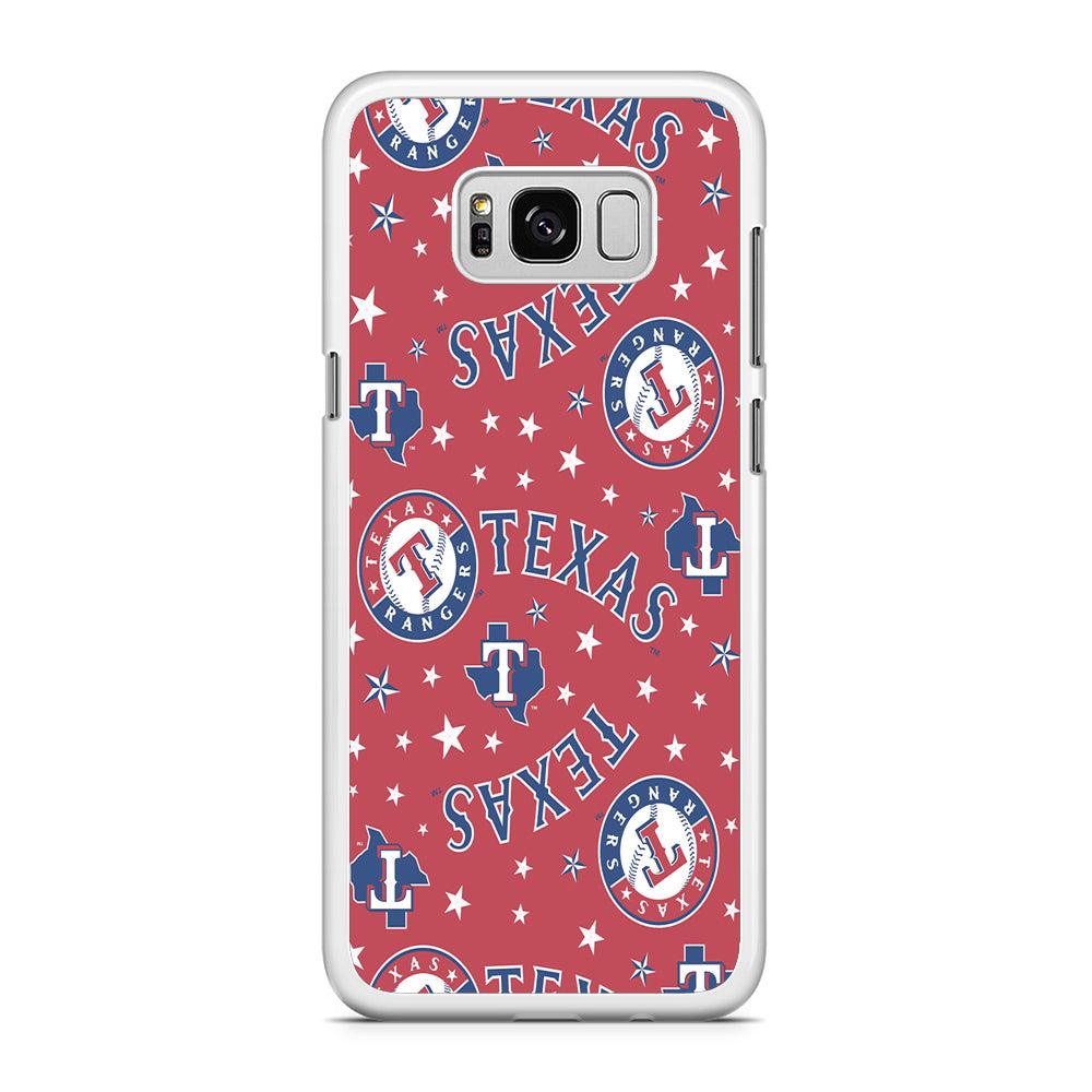 Baseball Texas Rangers MLB 001 Samsung Galaxy S8 Case-Rubber / White (2D Case)-Xtracase