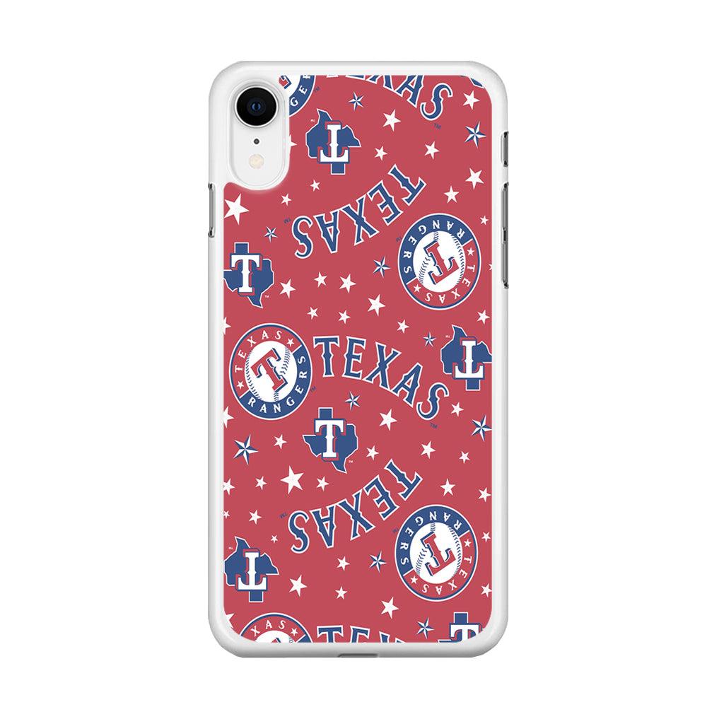 Baseball Texas Rangers MLB 001 iPhone XR Case-Rubber / White (2D Case)-Xtracase