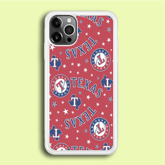 Baseball Texas Rangers MLB 001 iPhone 12 Pro Case-Rubber / White (2D Case)-Xtracase