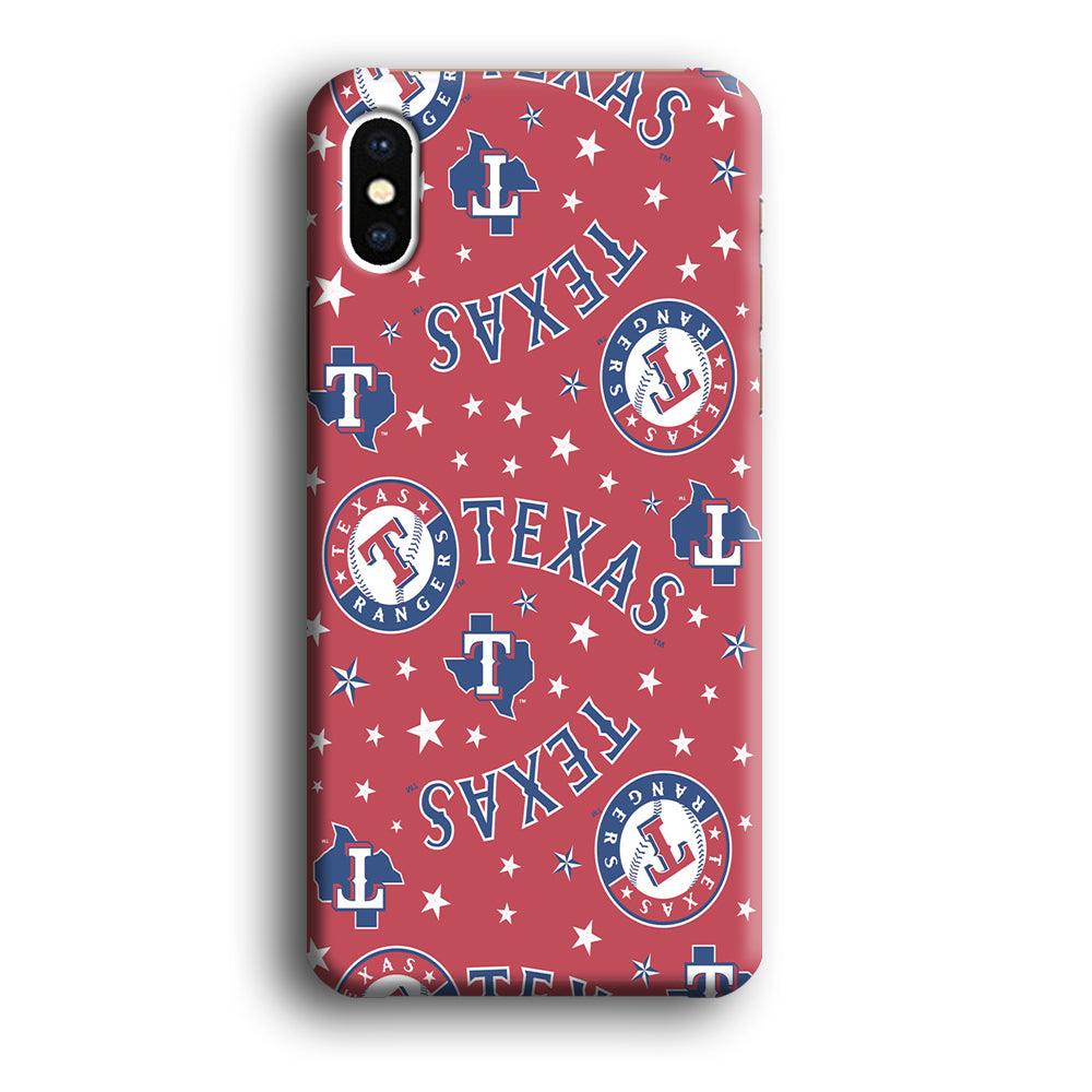 Baseball Texas Rangers MLB 001 iPhone Xs Max Case-Plastic / Full Wrap (3D Case)-Xtracase