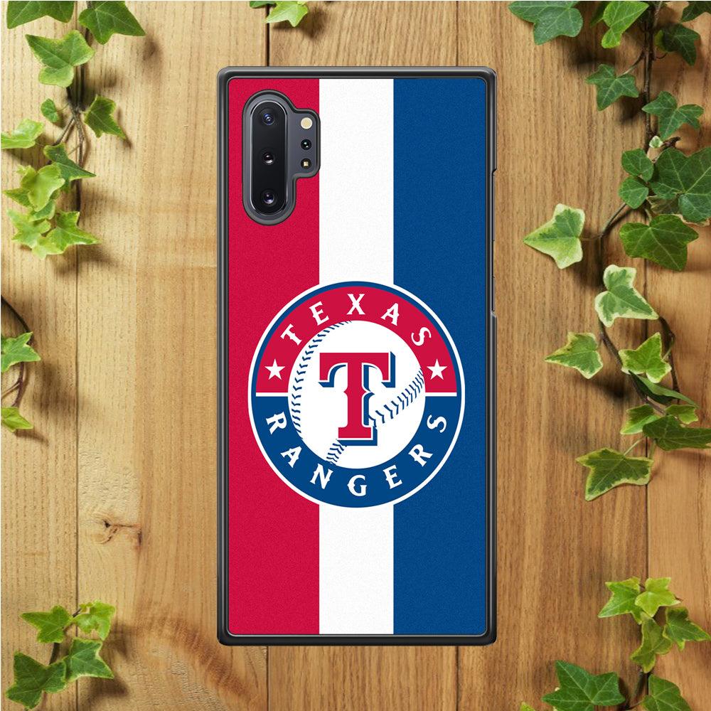 Baseball Texas Rangers MLB 002 Samsung Galaxy Note 10 Plus Case-Rubber / Black (2D Case)-Xtracase