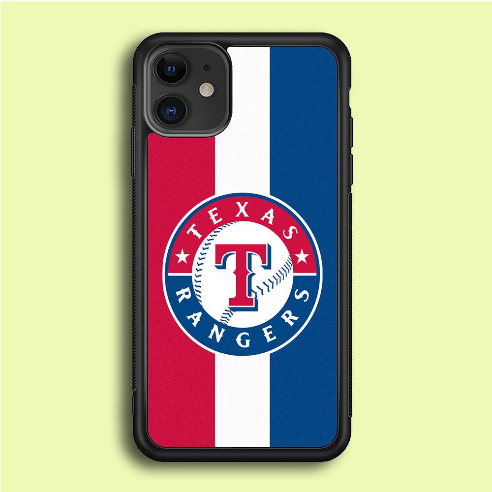 Baseball Texas Rangers MLB 002 iPhone 12 Case-Rubber / Black (2D Case)-Xtracase