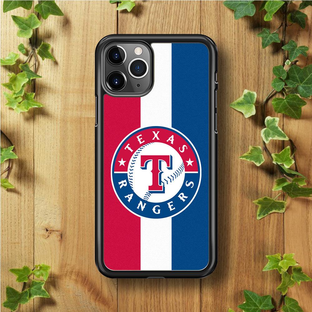 Baseball Texas Rangers MLB 002 iPhone 11 Pro Max Case-Rubber / Black (2D Case)-Xtracase