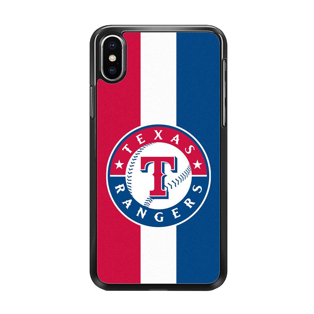 Baseball Texas Rangers MLB 002 iPhone Xs Case-Rubber / Black (2D Case)-Xtracase