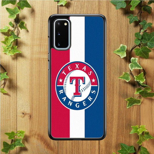 Baseball Texas Rangers MLB 002 Samsung Galaxy S20 Case-Rubber / White (2D Case)-Xtracase