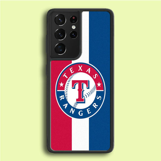 Baseball Texas Rangers MLB 002 Samsung Galaxy S21 Ultra Case-Rubber / White (2D Case)-Xtracase