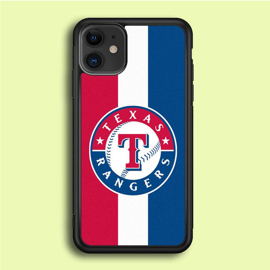 Baseball Texas Rangers MLB 002 iPhone 12 Mini Case-Rubber / Black (2D Case)-Xtracase