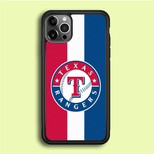 Baseball Texas Rangers MLB 002 iPhone 12 Pro Case-Rubber / Black (2D Case)-Xtracase