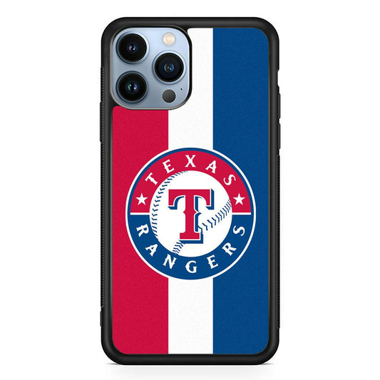 Baseball Texas Rangers MLB 002 iPhone 13 Pro Max Case-Rubber / Black (2D Case)-Xtracase