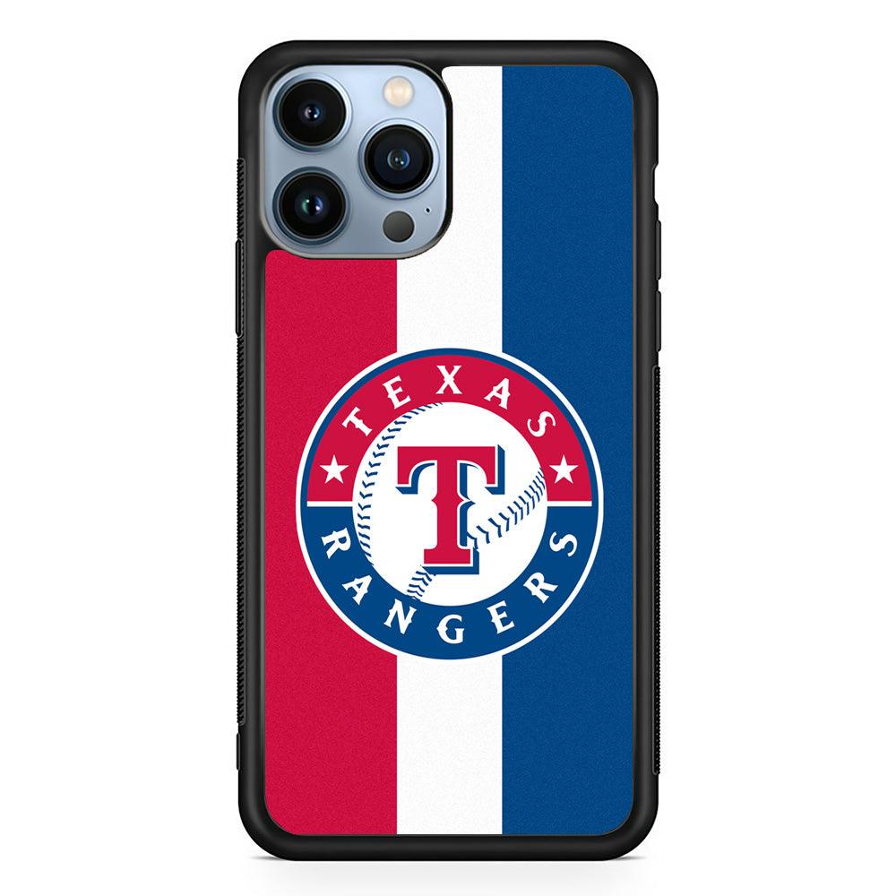 Baseball Texas Rangers MLB 002 iPhone 13 Pro Case-Rubber / Black (2D Case)-Xtracase