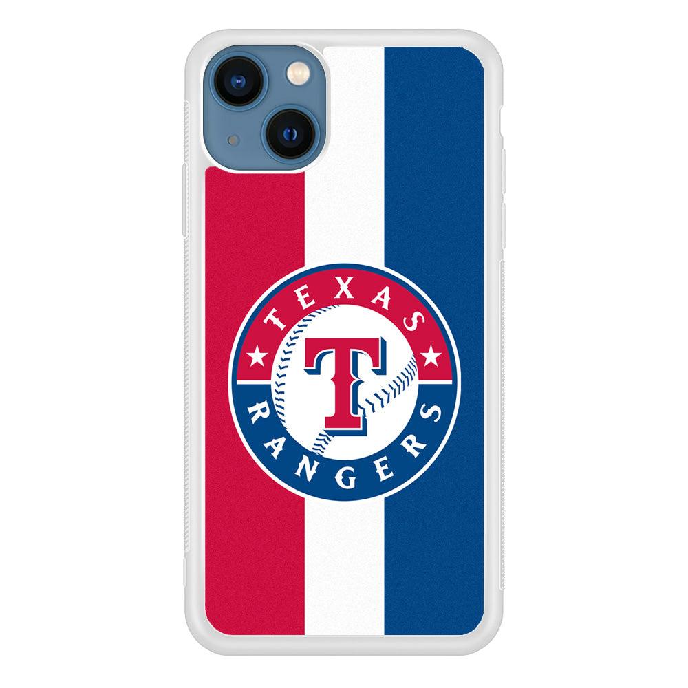 Baseball Texas Rangers MLB 002 iPhone 13 Case-Rubber / White (2D Case)-Xtracase