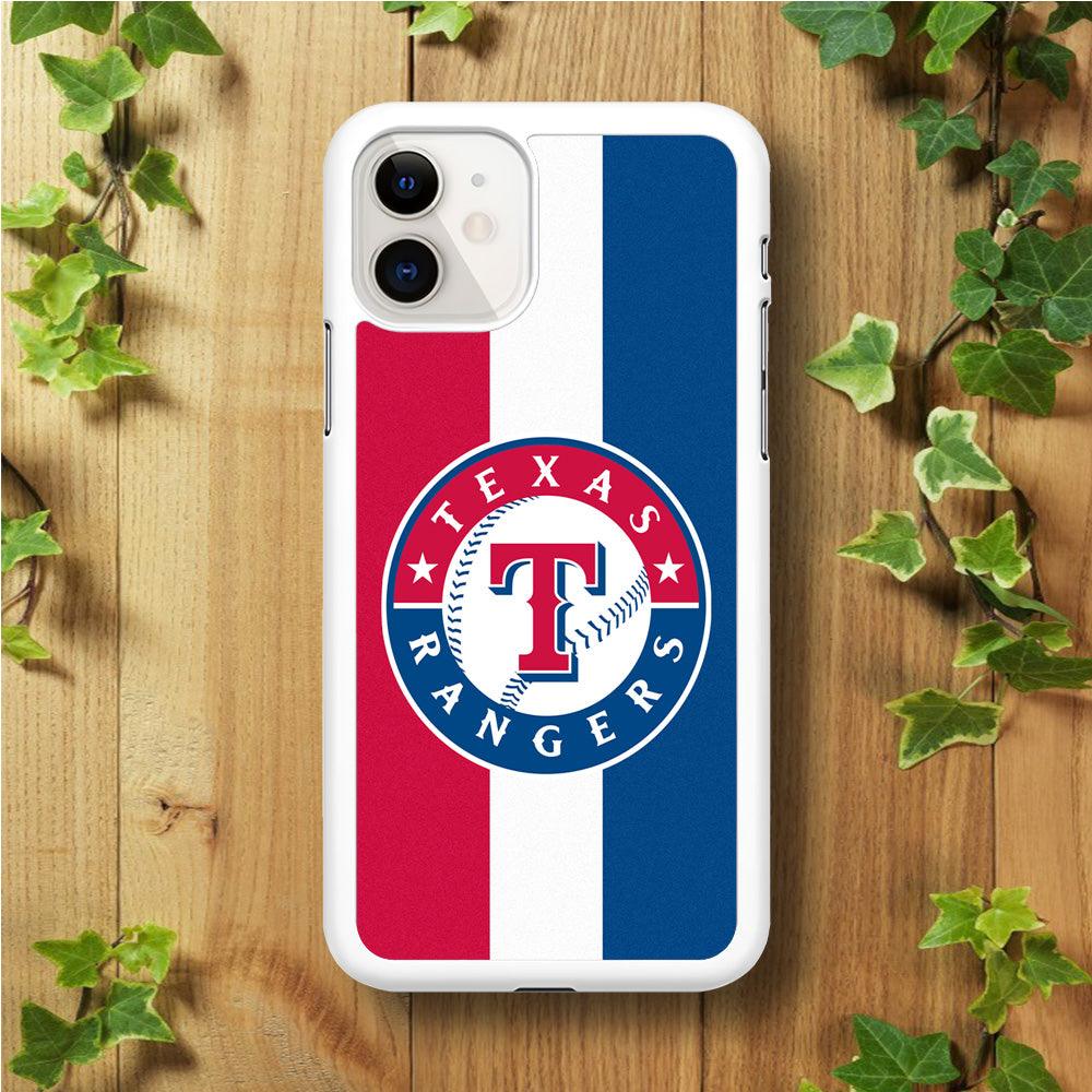 Baseball Texas Rangers MLB 002 iphone 11 Case-Rubber / White (2D Case)-Xtracase