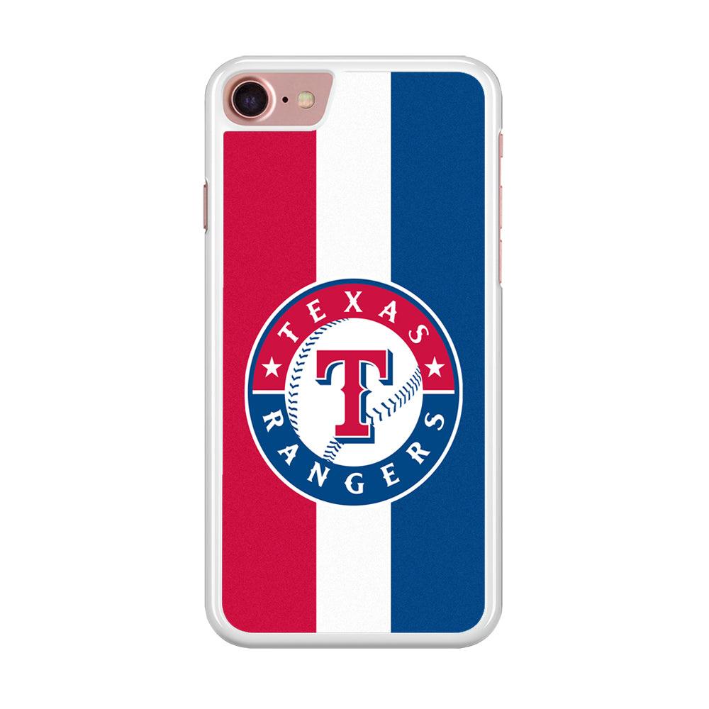 Baseball Texas Rangers MLB 002 iPhone SE 2020 Case-Rubber / White (2D Case)-Xtracase
