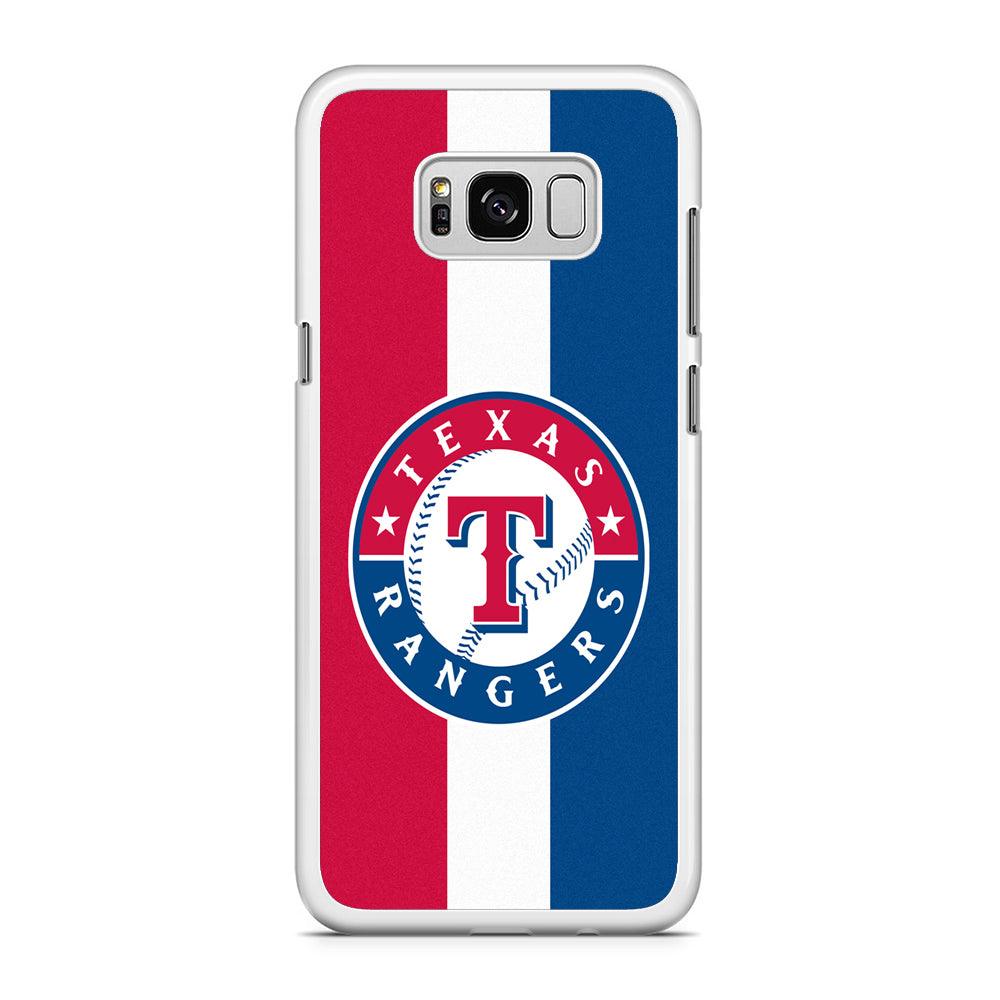 Baseball Texas Rangers MLB 002 Samsung Galaxy S8 Case-Rubber / White (2D Case)-Xtracase