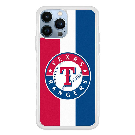 Baseball Texas Rangers MLB 002 iPhone 13 Pro Case-Rubber / White (2D Case)-Xtracase
