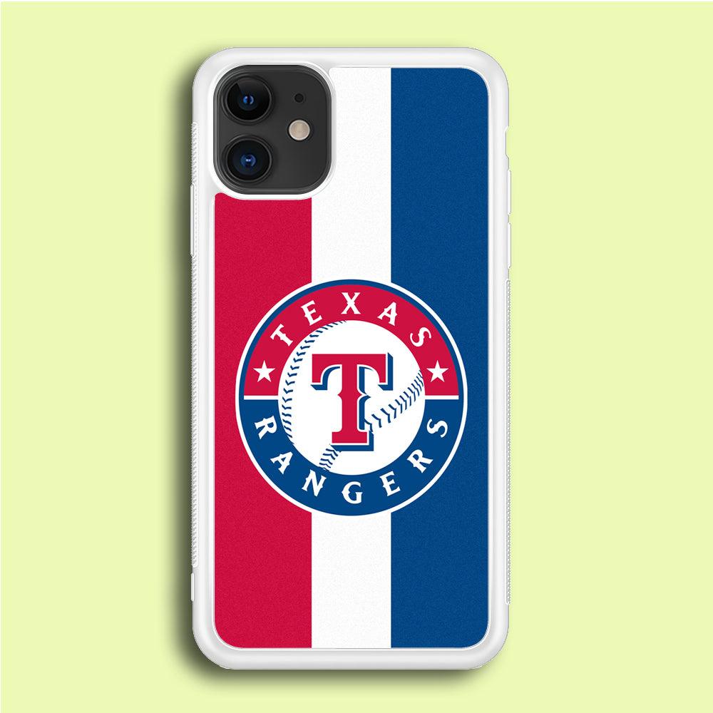 Baseball Texas Rangers MLB 002 iPhone 12 Case-Rubber / White (2D Case)-Xtracase