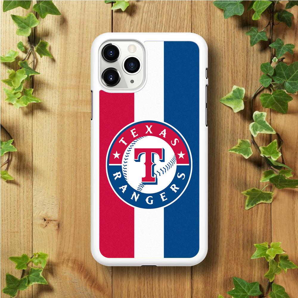 Baseball Texas Rangers MLB 002 iPhone 11 Pro Max Case-Rubber / White (2D Case)-Xtracase