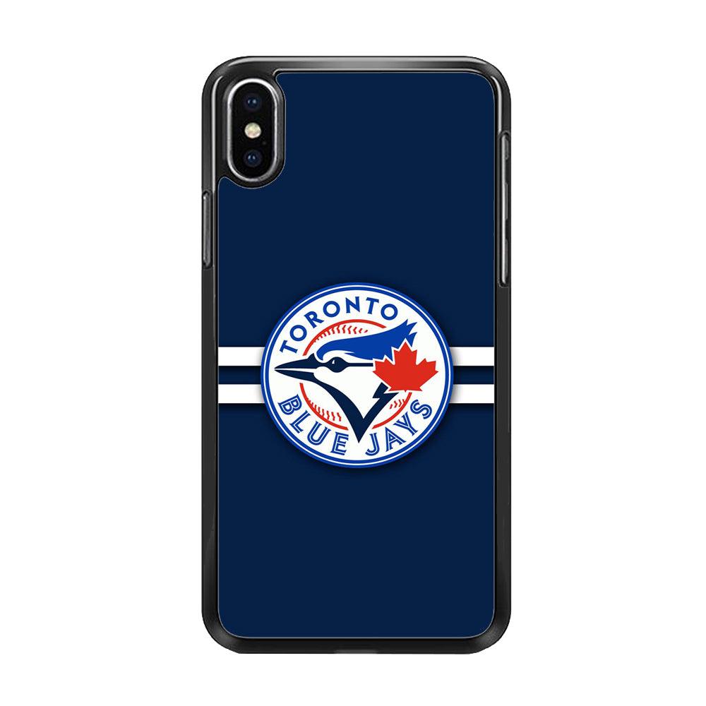 Baseball Toronto Blue Jays MLB 001 iPhone Xs Case-Rubber / Black (2D Case)-Xtracase