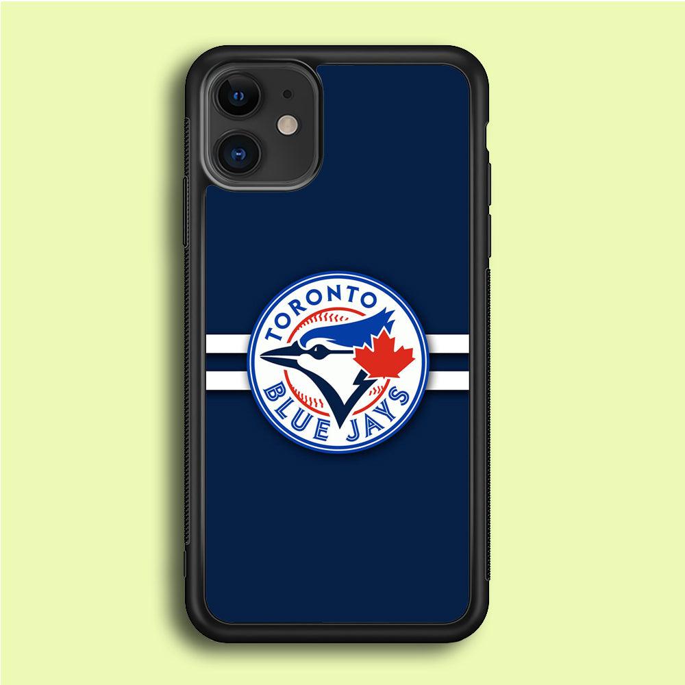 Baseball Toronto Blue Jays MLB 001 iPhone 12 Case-Rubber / Black (2D Case)-Xtracase
