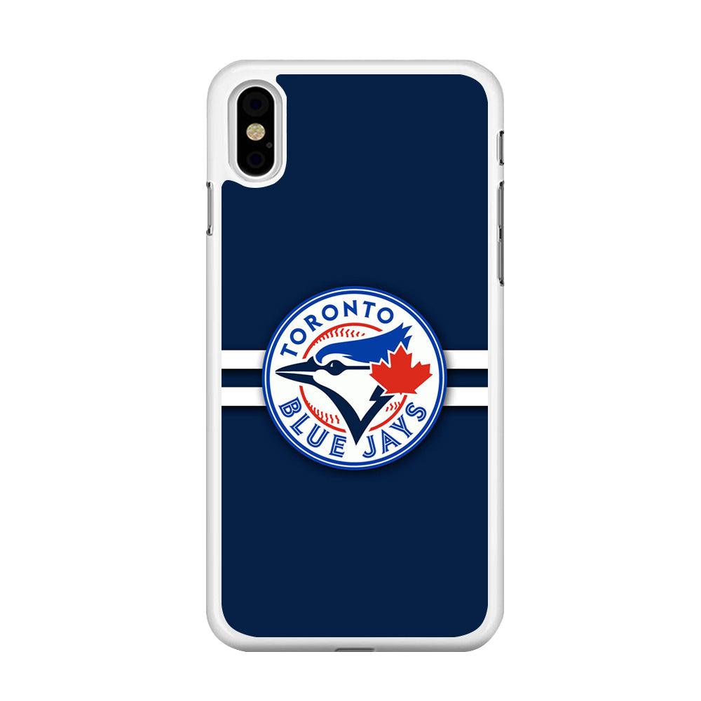 Baseball Toronto Blue Jays MLB 001 iPhone Xs Case-Rubber / White (2D Case)-Xtracase