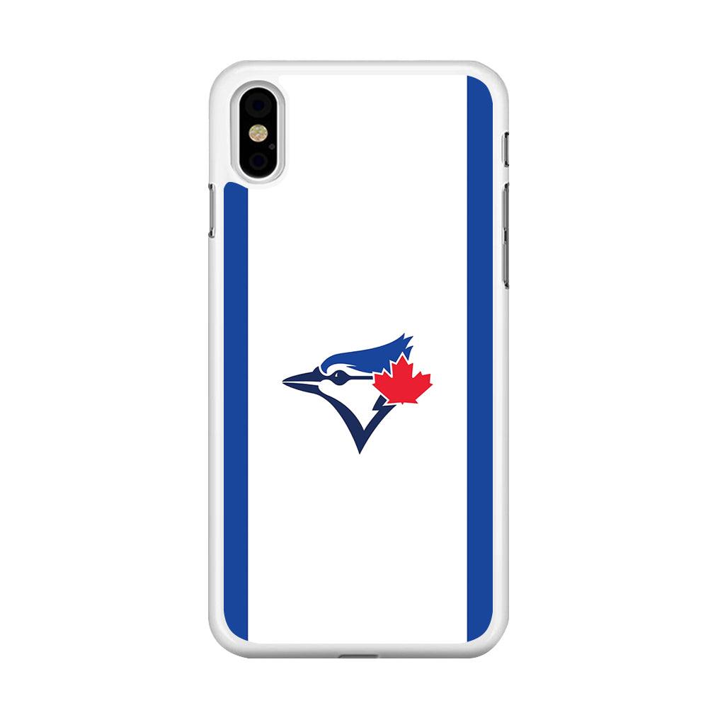 Baseball Toronto Blue Jays MLB 002 iPhone X Case-Rubber / White (2D Case)-Xtracase