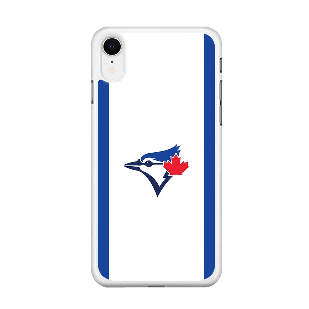 Baseball Toronto Blue Jays MLB 002 iPhone XR Case-Rubber / White (2D Case)-Xtracase