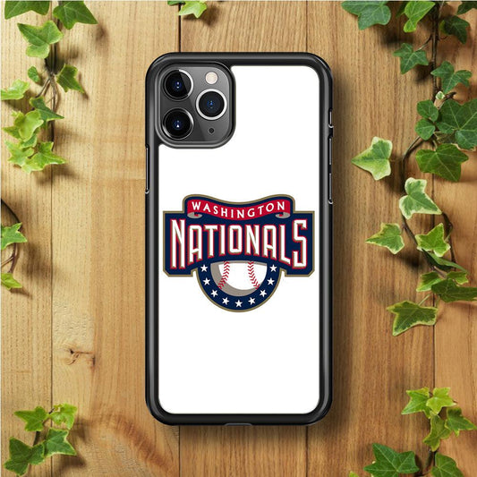 Baseball Washington Nationals MLB 001 iPhone 11 Pro Case-Rubber / Black (2D Case)-Xtracase