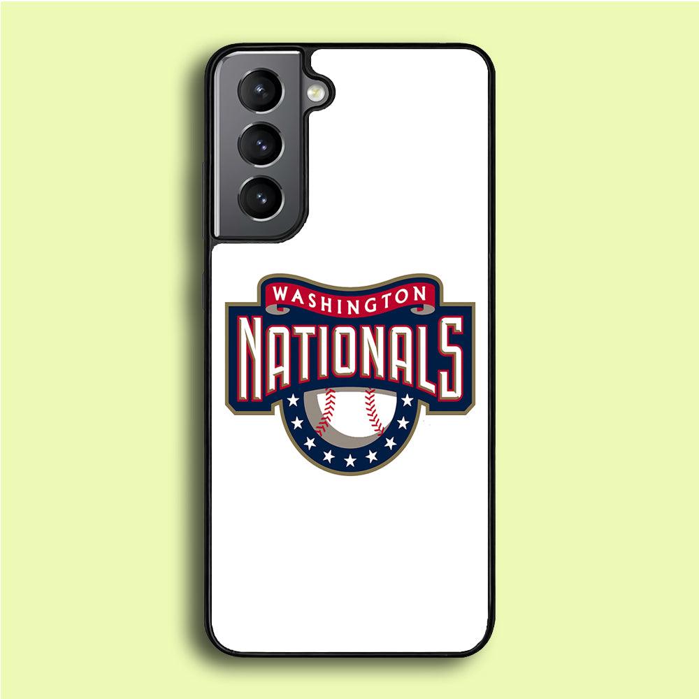 Baseball Washington Nationals MLB 001 Samsung Galaxy S21 Case-Rubber / White (2D Case)-Xtracase