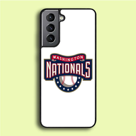 Baseball Washington Nationals MLB 001 Samsung Galaxy S21 Case-Rubber / White (2D Case)-Xtracase