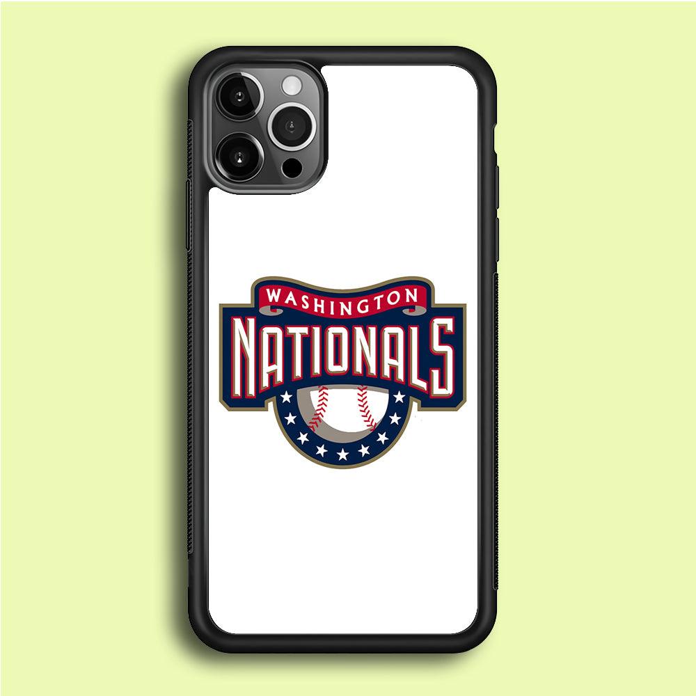 Baseball Washington Nationals MLB 001 iPhone 12 Pro Max Case-Rubber / Black (2D Case)-Xtracase