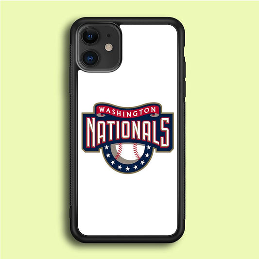 Baseball Washington Nationals MLB 001 iPhone 12 Case-Rubber / Black (2D Case)-Xtracase