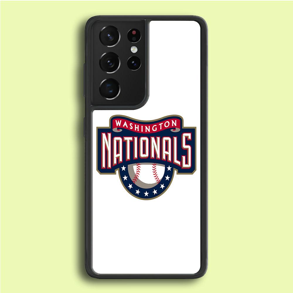 Baseball Washington Nationals MLB 001 Samsung Galaxy S21 Ultra Case-Rubber / Black (2D Case)-Xtracase