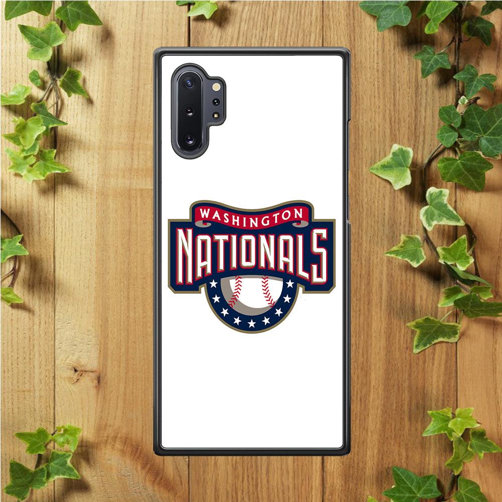 Baseball Washington Nationals MLB 001 Samsung Galaxy Note 10 Plus Case-Rubber / Black (2D Case)-Xtracase