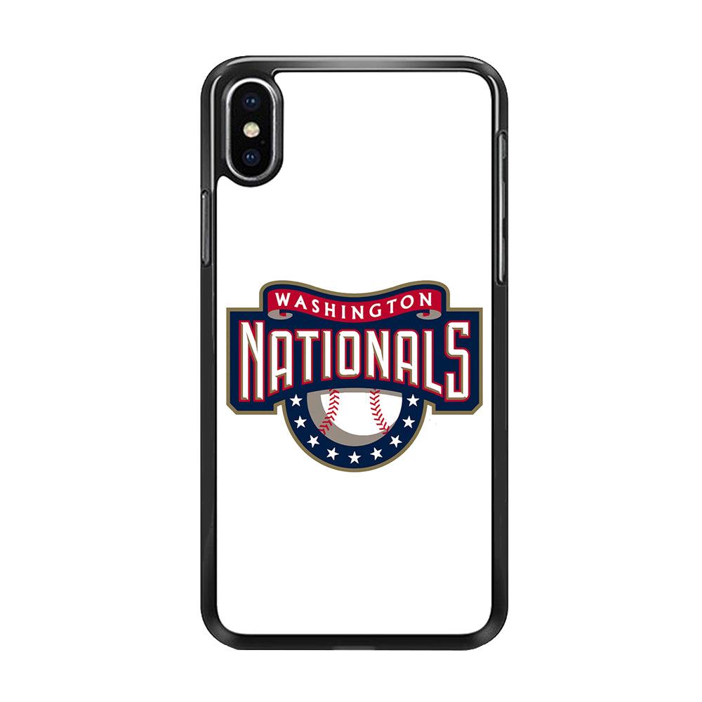 Baseball Washington Nationals MLB 001 iPhone X Case-Rubber / Black (2D Case)-Xtracase