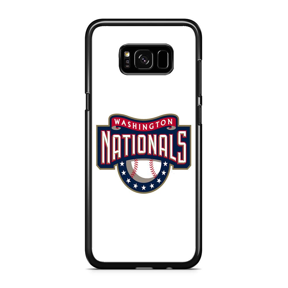 Baseball Washington Nationals MLB 001 Samsung Galaxy S8 Case-Rubber / Black (2D Case)-Xtracase