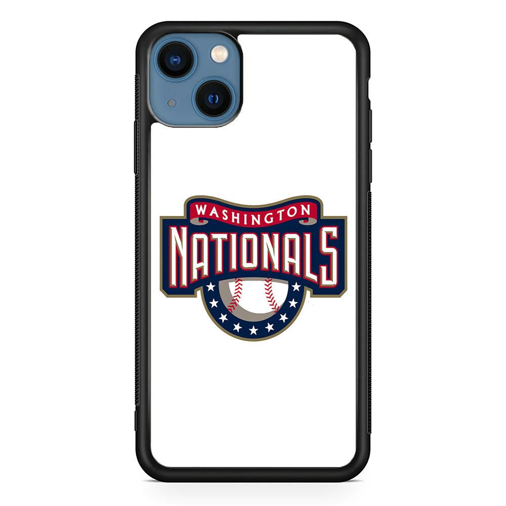 Baseball Washington Nationals MLB 001 iPhone 13 Mini Case-Rubber / Black (2D Case)-Xtracase