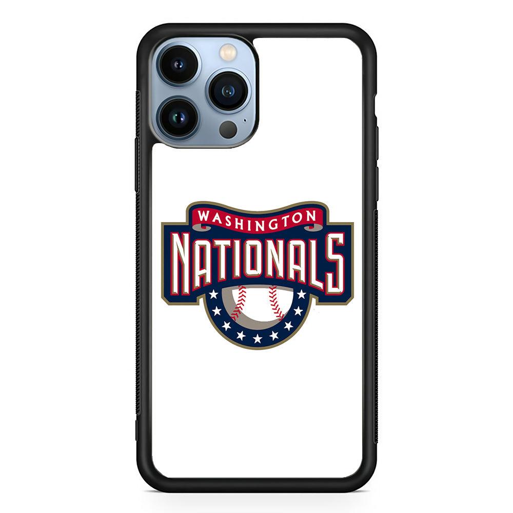 Baseball Washington Nationals MLB 001 iPhone 13 Pro Max Case-Rubber / Black (2D Case)-Xtracase