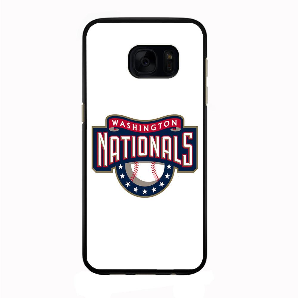 Baseball Washington Nationals MLB 001 Samsung Galaxy S7 Edge Case-Rubber / Black (2D Case)-Xtracase
